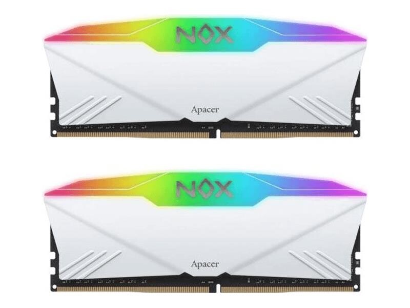 Модуль пам`ятi DDR4 2х8GB/3200 Apacer NOX RGB White (AH4U16G32C28YNWAA-2)