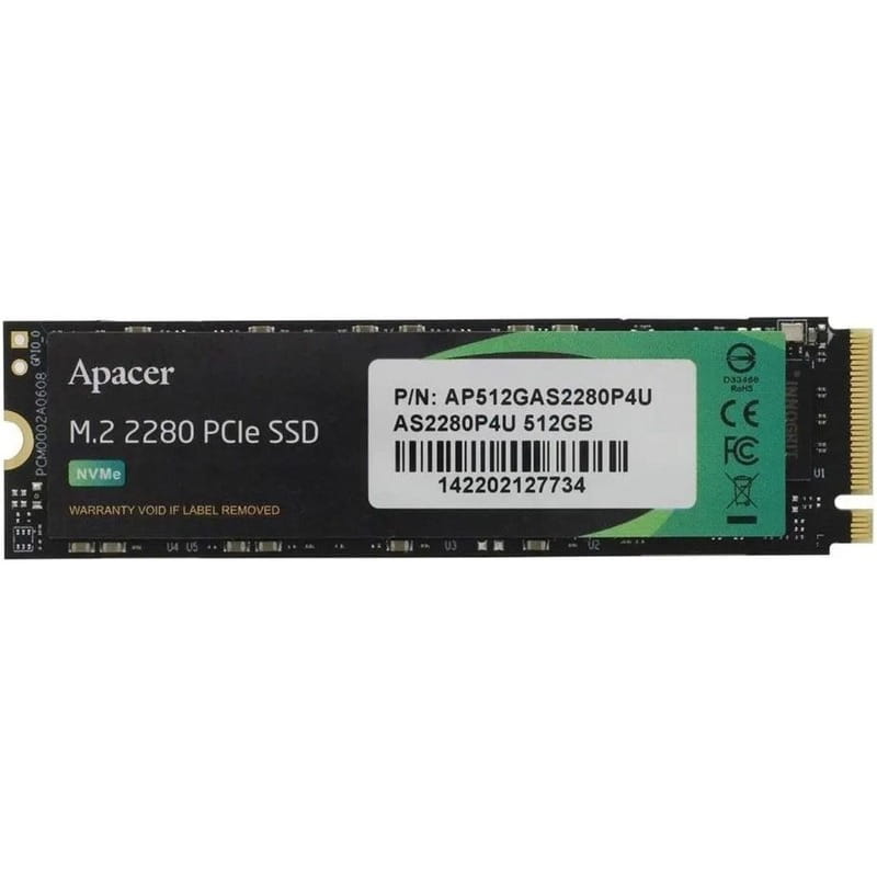 Накопичувач SSD  512GB Apacer AS2280P4U M.2 2280 PCIe 3.0 x4 3D TLC (AP512GAS2280P4U-1)