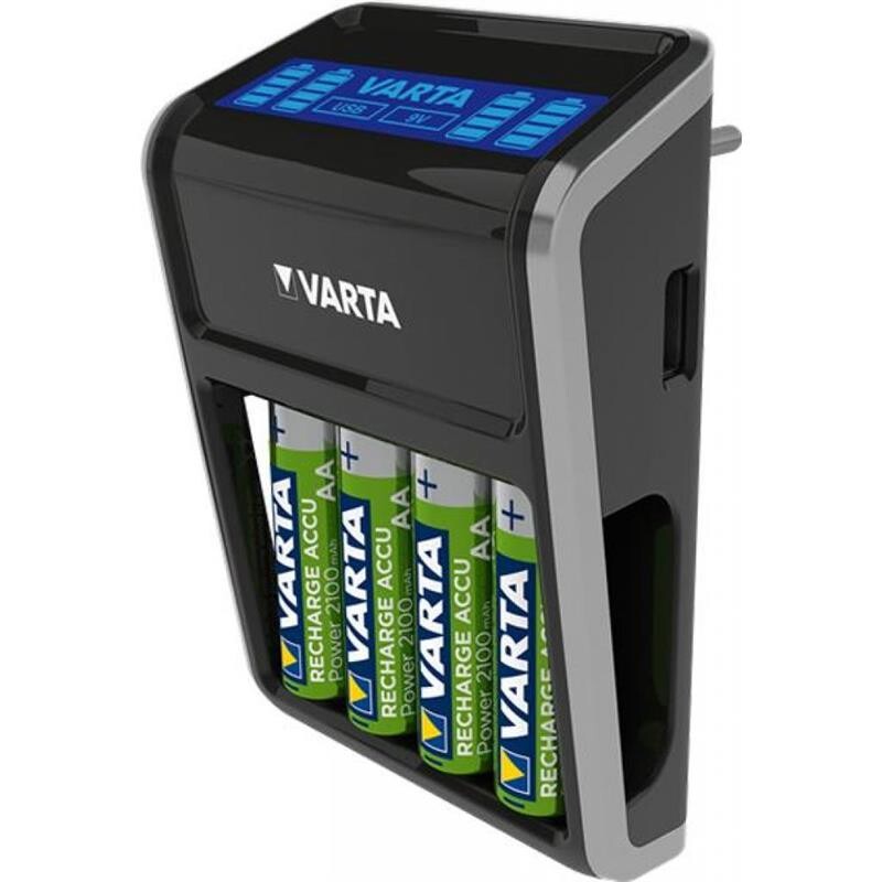 Сетевое зарядное устройство Varta LCD Plug Charger + 4 х Ni-Mh AA 2100 mAh (57687101441)