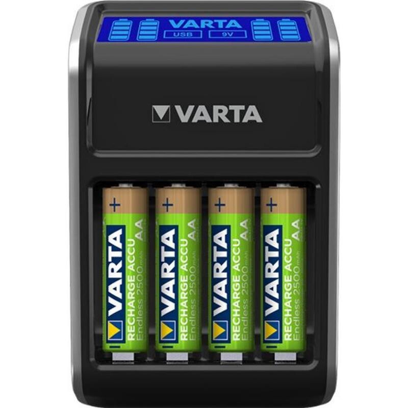 Сетевое зарядное устройство Varta LCD Plug Charger + 4 х Ni-Mh AA 2100 mAh (57687101441)