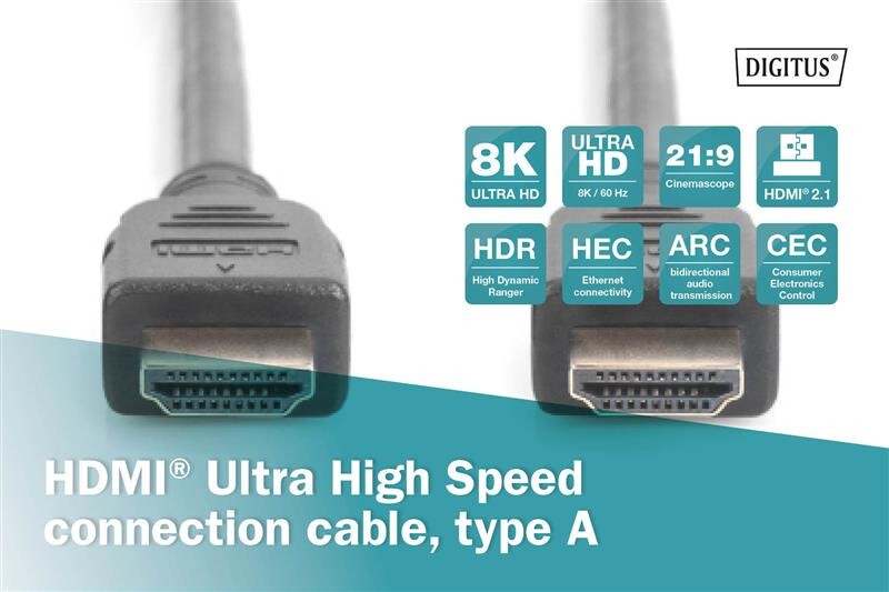 Кабель Digitus HDMI - HDMI (M/M), UHD 8K, 3 м, Black (AK-330124-030-S)