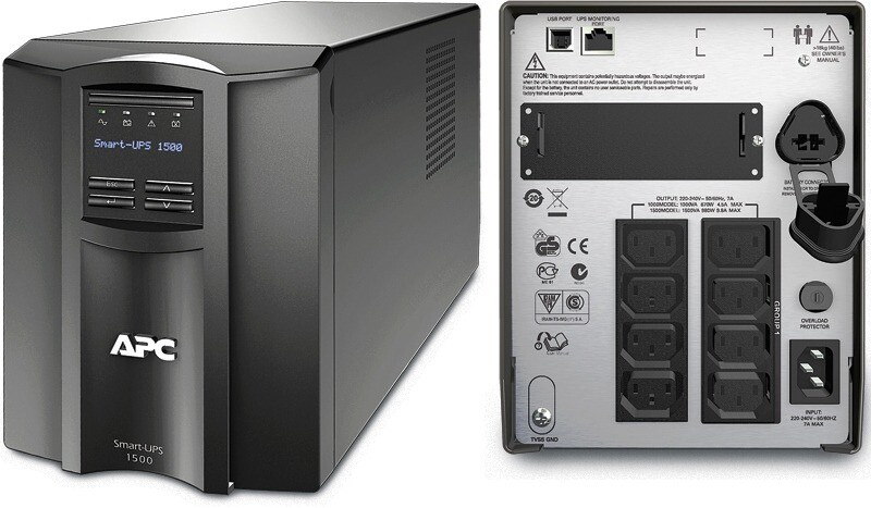 Джерело безперебійного живлення APC Smart-UPS 1500VA LCD, Lin.int., AVR, 8 х IEC, SmartSlot, USB, RJ-45, метал (SMT 1500I)
