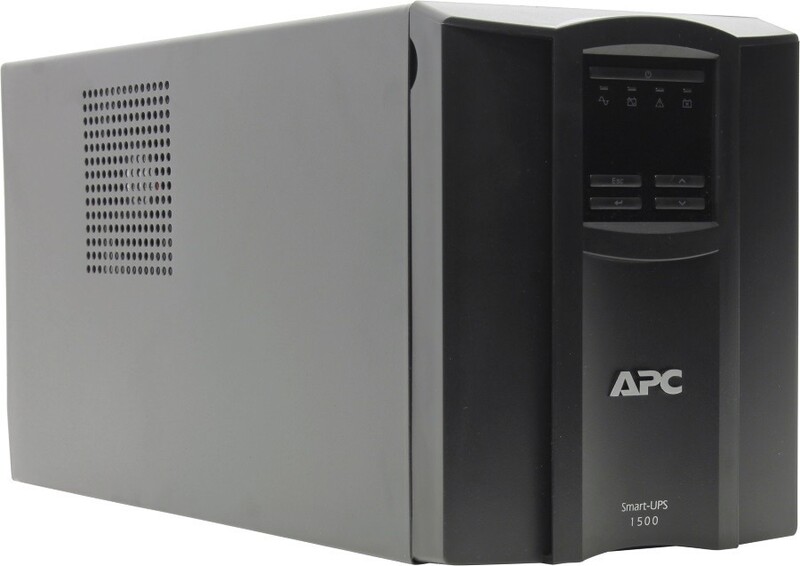 Джерело безперебійного живлення APC Smart-UPS 1500VA LCD, Lin.int., AVR, 8 х IEC, SmartSlot, USB, RJ-45, метал (SMT 1500I)