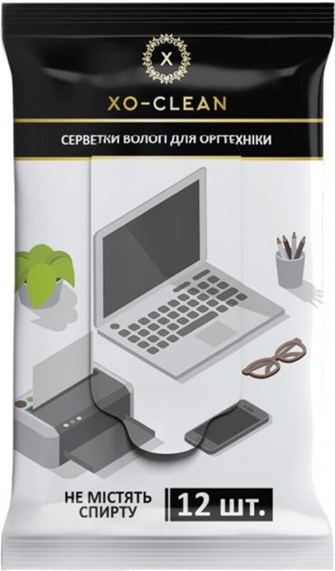Вологі серветки для оргтехніки XoKo XO-Clean 12 шт (XO-Clean-12)
