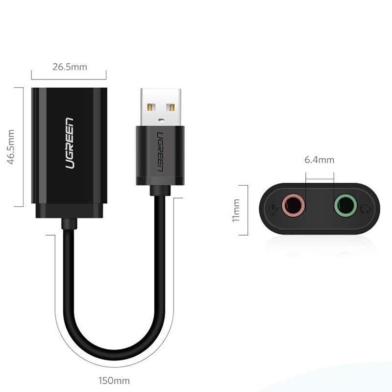 Звуковая карта Ugreen US205 Black (30724)