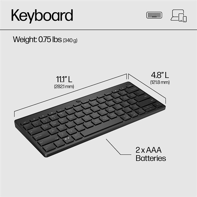 Клавиатура беспроводная HP 350 Compact Multi-Device BT Black (692S8AA)