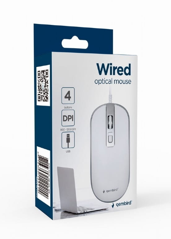 Миша Gembird MUS-4B-06-WS White/Silver