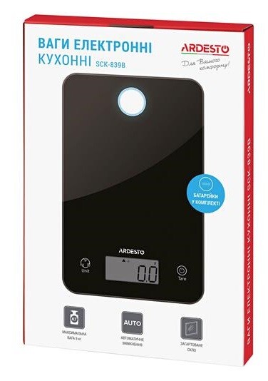 Весы кухонные Ardesto SCK-839B