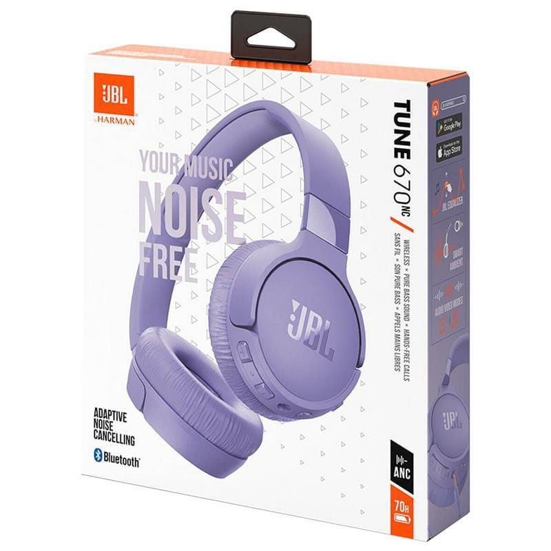 Bluetooth-гарнитура JBL Tune 670NC Purple (JBLT670NCPUR)