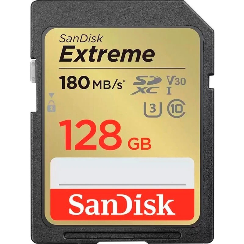 Карта памяти SDXC 128GB UHS-I/U3 Class 10 SanDisk Extreme V30 R180/W90MB/s 4K (SDSDXVA-128G-GNCIN)
