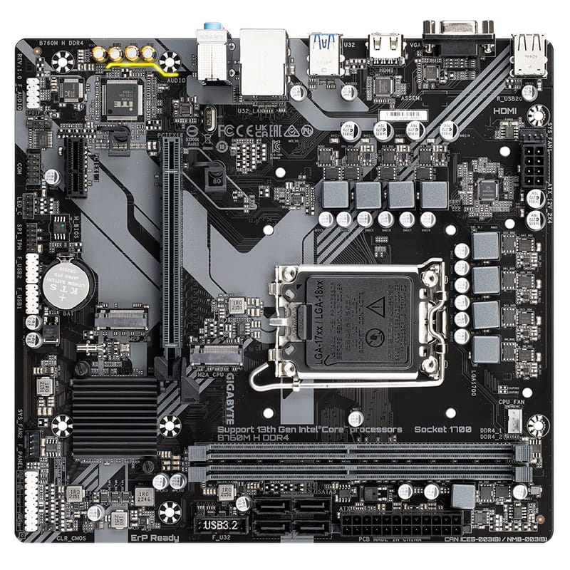 Материнская плата Gigabyte B760M H DDR4 Socket 1700