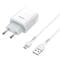 Фото - Зарядное устройство Hoco C72A Glorious (1USB, 2.1А) White (6931474713001) + кабель MicroUSB | click.ua
