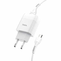 Зарядний пристрій Hoco C72A Glorious (1USB, 2.1А) White (6931474713001) + кабель MicroUSB