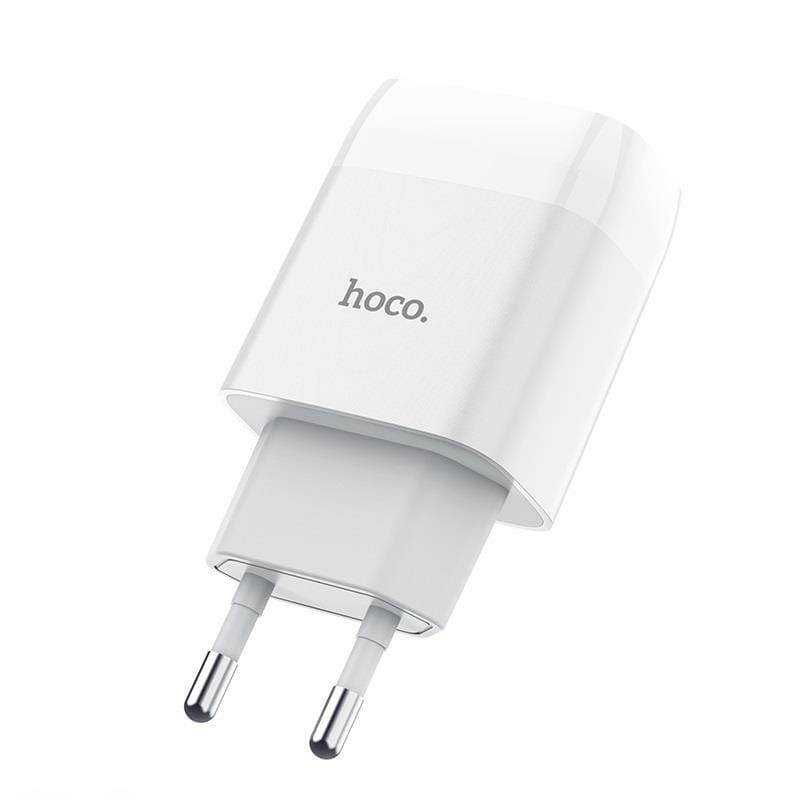 Зарядное устройство Hoco C72A Glorious (1USB, 2.1А) White (6931474713018) + кабель Type-C