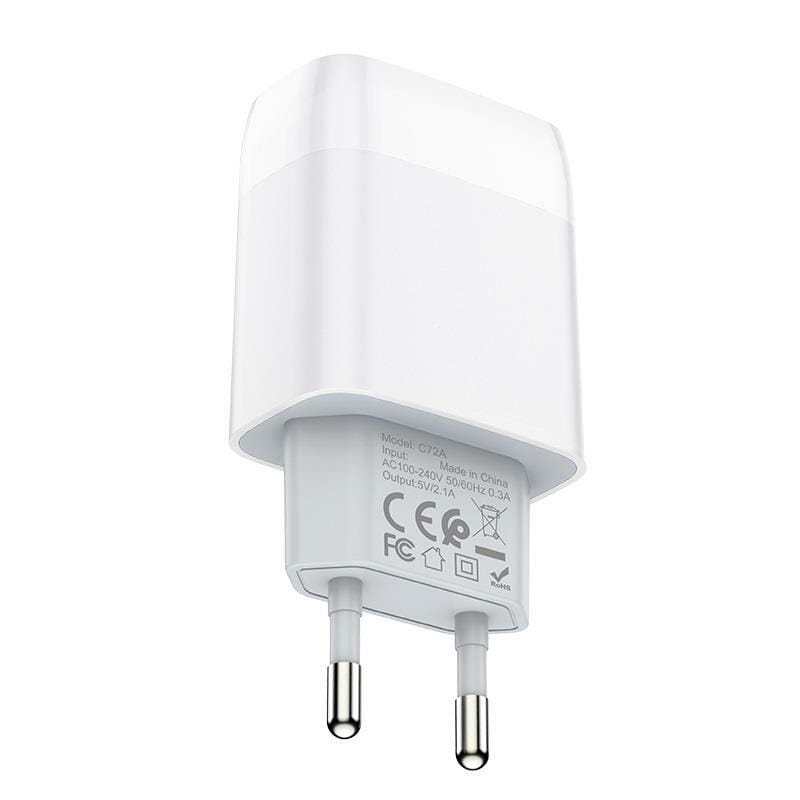 Зарядное устройство Hoco C72A Glorious (1USB, 2.1А) White (6931474712899)