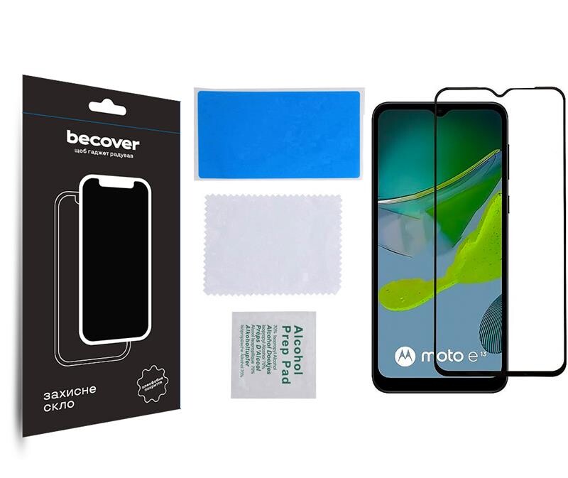 Защитное стекло BeCover для Motorola Moto E13 Black (708843)