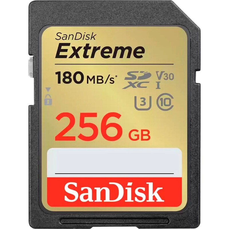 Карта памяти SDXC 256GB UHS-I/U3 Class 10 SanDisk Extreme V30 R180/W130MB/s 4K (SDSDXVV-256G-GNCIN)
