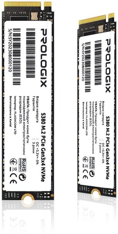 Накопичувач SSD  256GB Prologix S380 M.2 2280 PCIe 3.0 x4 NVMe 3D TLC (PRO256GS380)