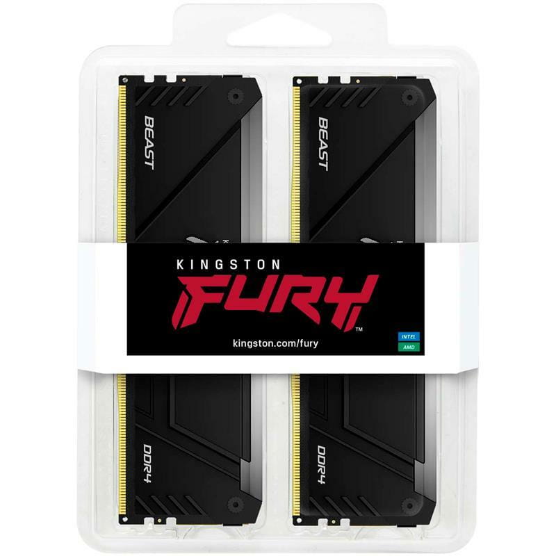 Модуль пам`ятi DDR4 2x32GB/3200 Kingston Fury Beast RGB Black (KF432C16BB2AK2/64)