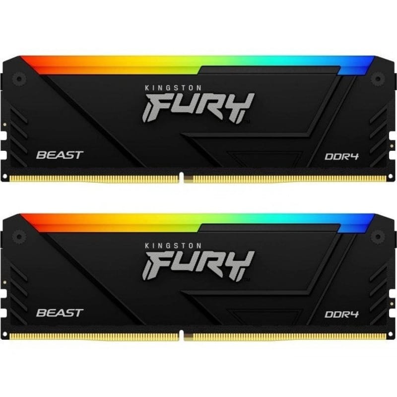 Модуль пам`ятi DDR4 2x32GB/3200 Kingston Fury Beast RGB Black (KF432C16BB2AK2/64)