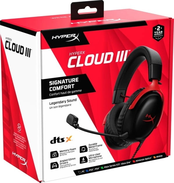 Гарнитура HyperX Cloud III Black/Red (727A9AA)
