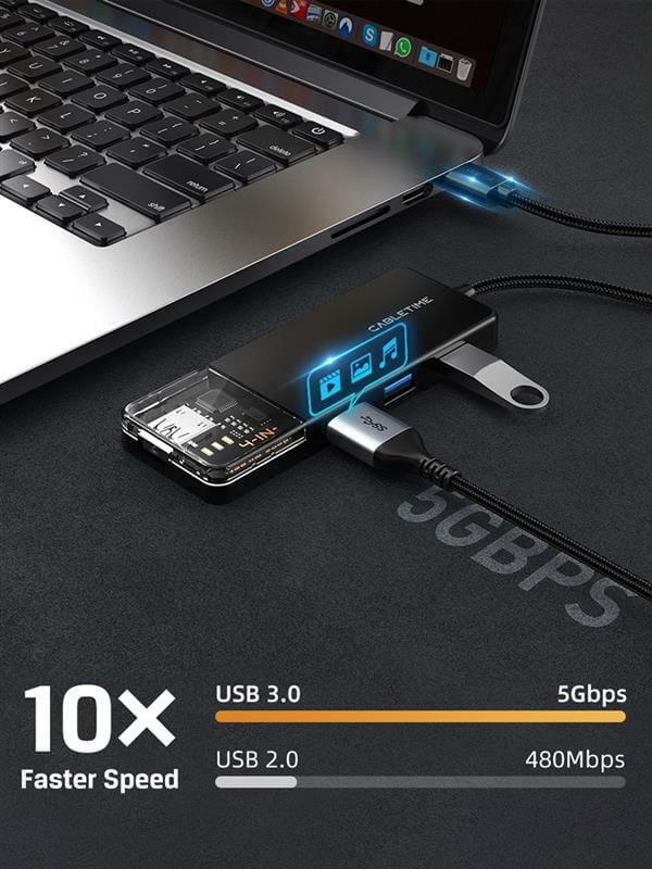 USB-хаб Cabletime CB02B 4 ports