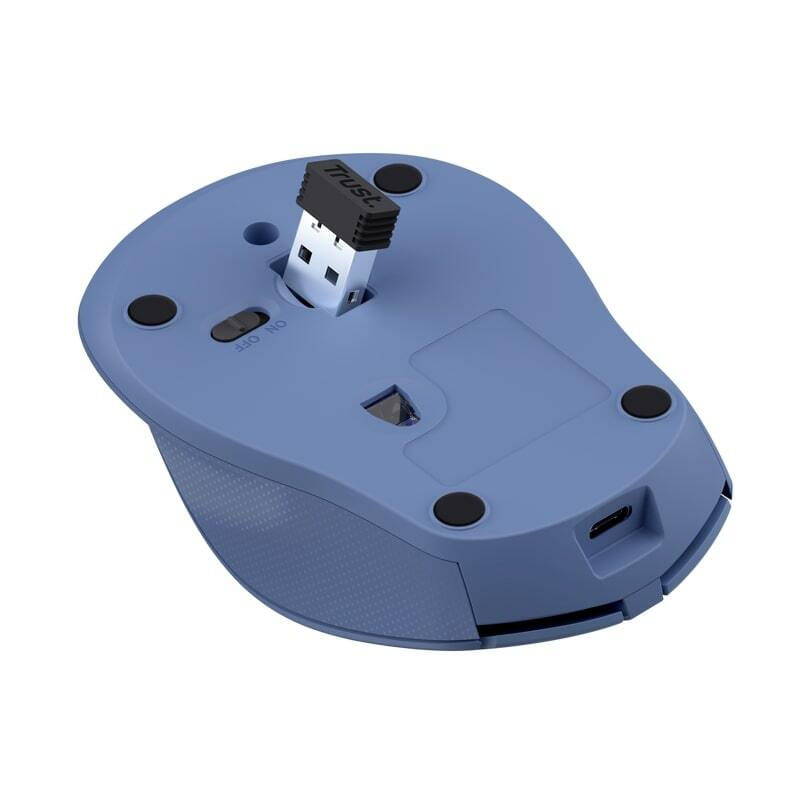 Мышь беспроводная Trust Zaya Rechargeable Light Blue (25039)