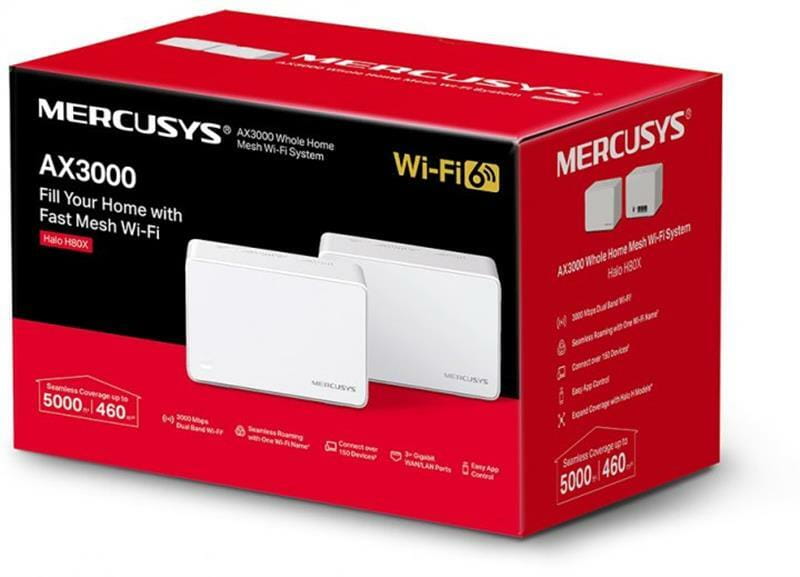 WiFi Mesh-система Mercusys Halo H80X 2-pack