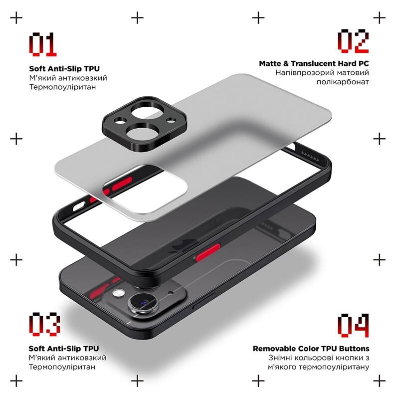 Чехол-накладка Armorstandart Frosted Matte для Xiaomi Redmi 12C Black (ARM66745)