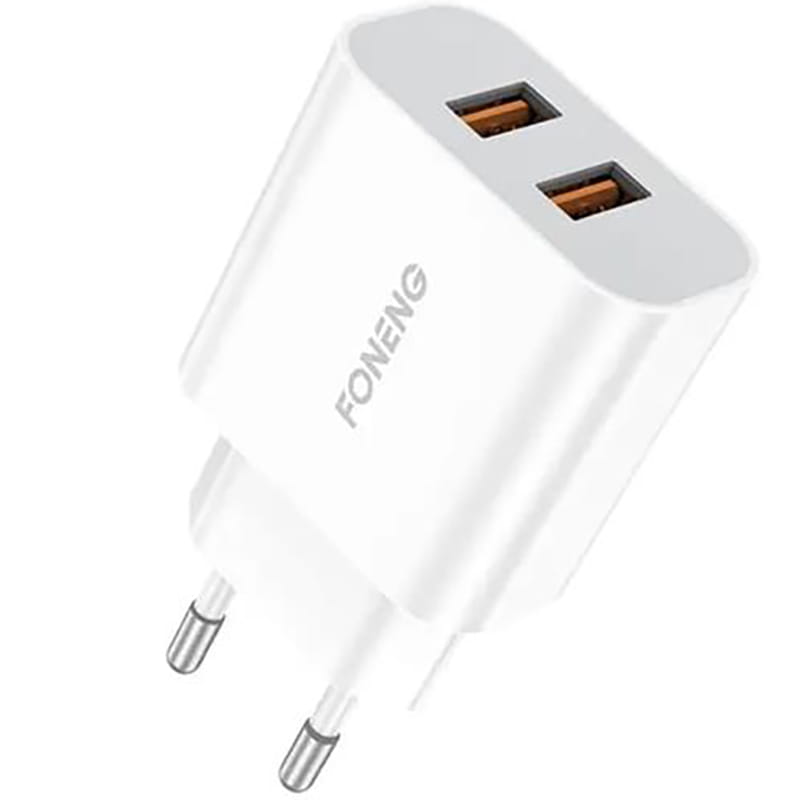 Сетевое зарядное устройство Foneng EU45 Dual USB Charger (2USBх2.4A) White (EU45-CH-TC) + кабель USB Type C