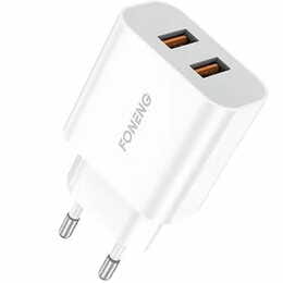 Сетевое зарядное устройство Foneng EU45 Dual USB Charger (2USBх2.4A) White (EU45-CH-TC) + кабель USB Type C