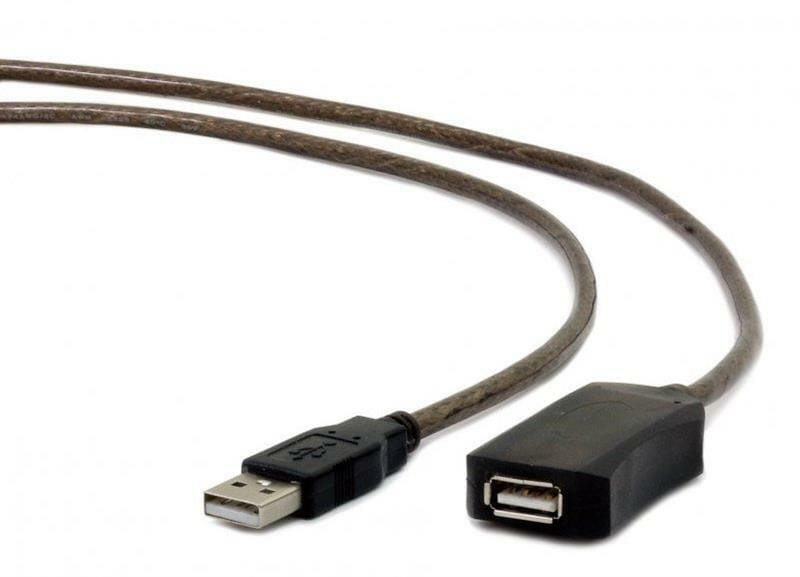 Кабель Cablexpert USB - USB V 2.0 (M/F), активний подовжувач, 10 м, чорний (UAE-01-10M)