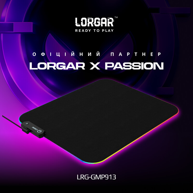 Iгрова поверхня Canyon Lorgar Steller 913 RGB USB Black (LRG-GMP913)