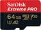 Фото - Карта памяти MicroSDXC 64GB UHS-I U3 R200/W90MB/s SanDisk Extreme Pro V30 + SD-адаптер (SDSQXCU-064G-GN6MA) | click.ua