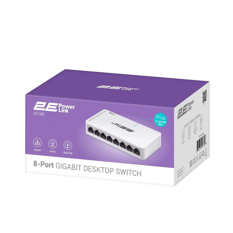 Комутатор 2E PowerLink SF108C (8xFE, некерований)