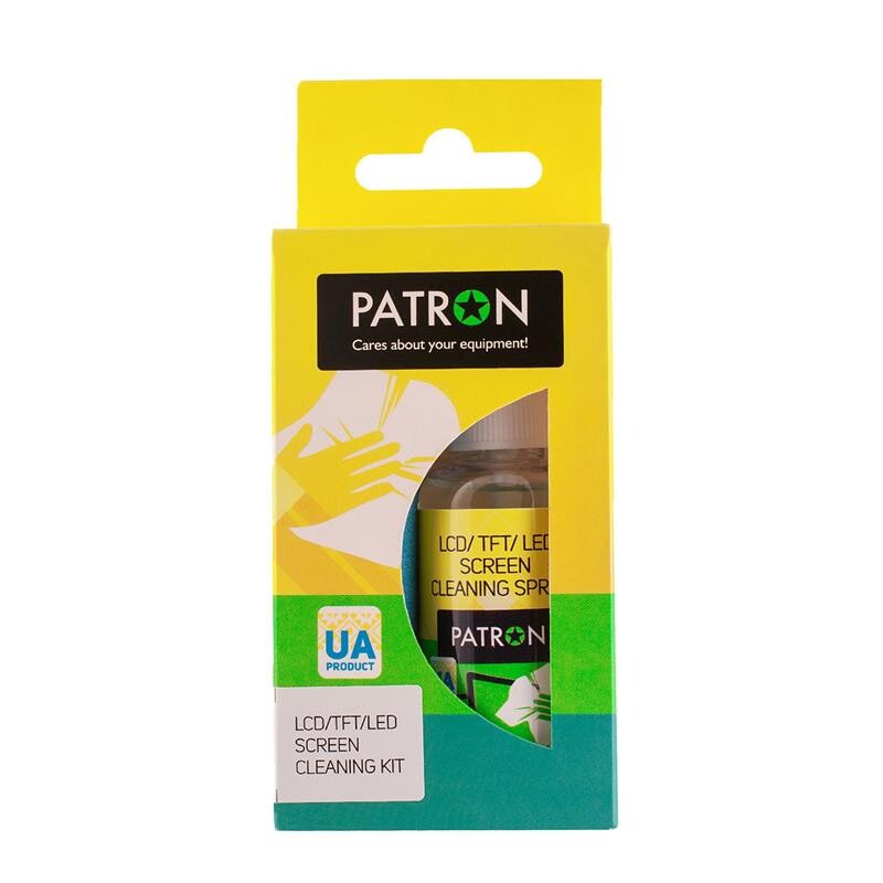 Набор Patron (F3-015) для очистки экранов, спрей 50 мл + салфетка