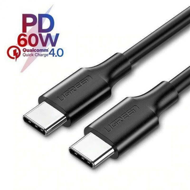 Кабель Ugreen US286 USB Type-C - USB Type-C (M/M), QC 4.0, PD 60 W, 1.5 м, Black (50997)