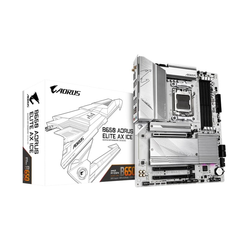 Материнська плата Gigabyte B650 Aorus Elite AX Ice Socket AM5