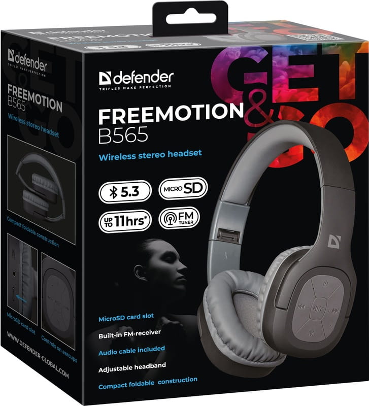 Bluetooth-гарнитура Defender FreeMotion B565 Black (63565)