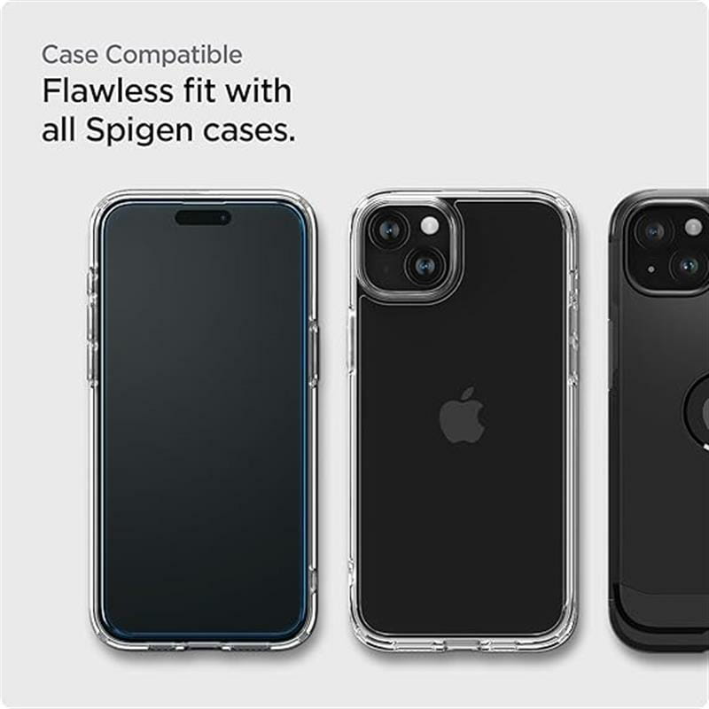 Захисне скло Spigen Glas.tR AlignMaster FC для Apple iPhone 15, Black, 2шт (AGL06906)