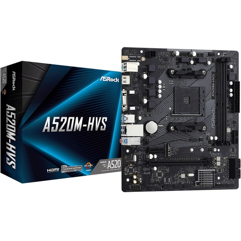 Материнская плата ASRock A520M-HVS Socket AM4