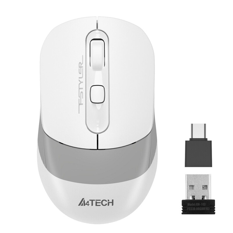 Мышь беспроводная A4Tech Fstyler FG10CS Air Grayish White