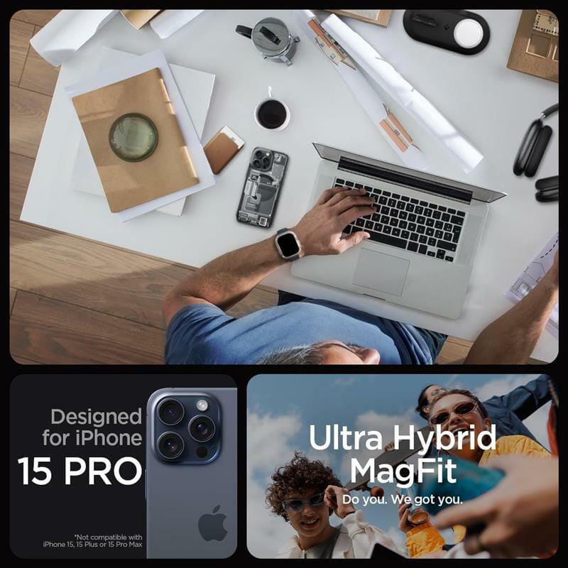 Чeхол-накладка Spigen Ultra Hybrid MagFit для Apple iPhone 15 Pro Zero One (ACS06721)