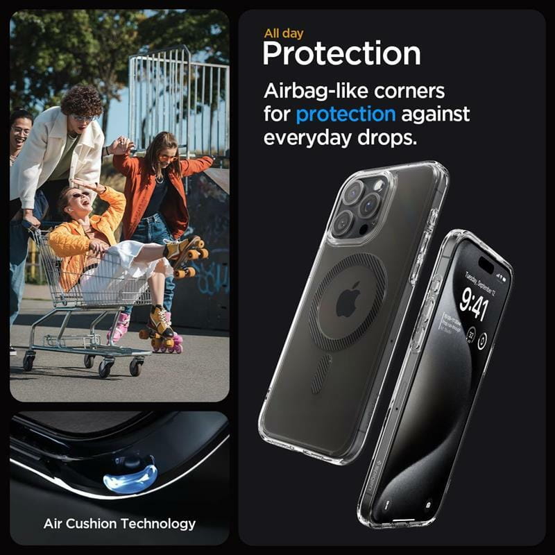 Чeхол-накладка Spigen Ultra Hybrid MagFit для Apple iPhone 15 Pro Max Carbon Fiber (ACS06578)
