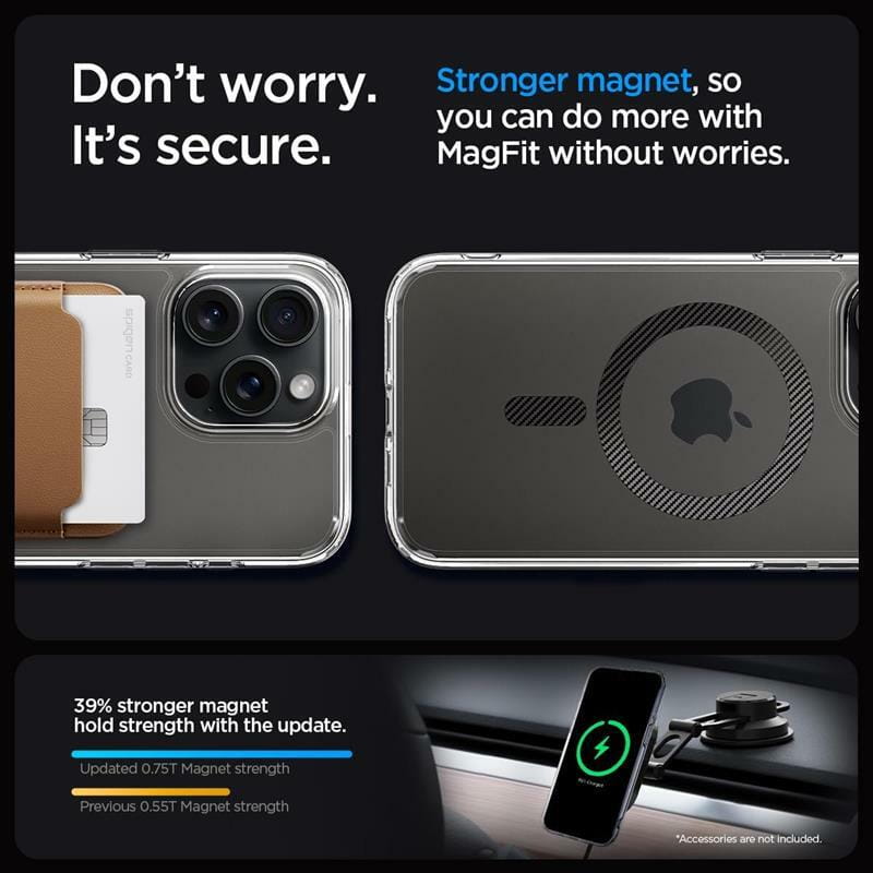 Чeхол-накладка Spigen Ultra Hybrid MagFit для Apple iPhone 15 Pro Max Carbon Fiber (ACS06578)