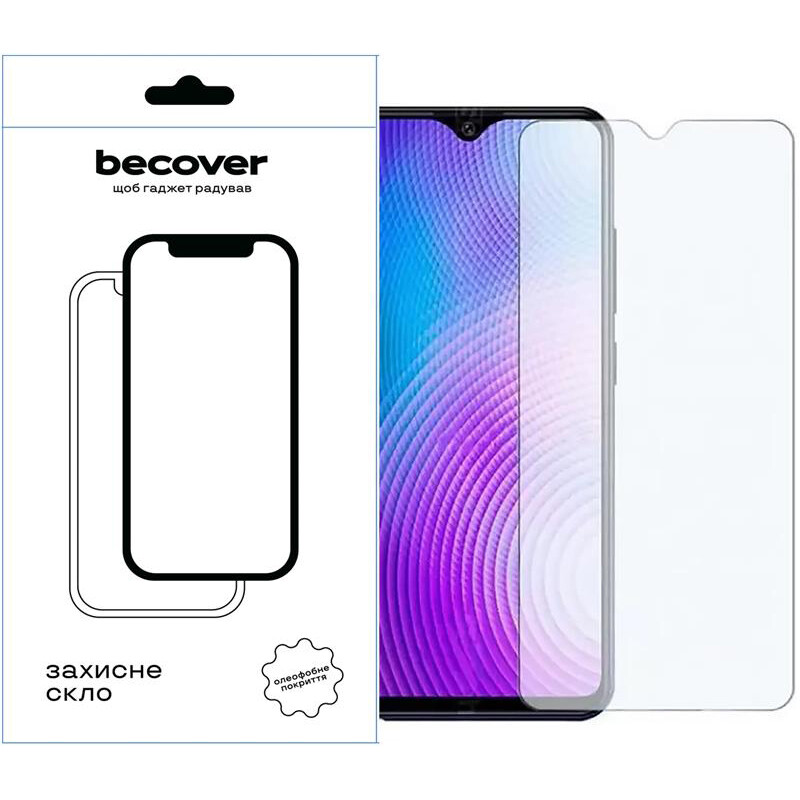 Защитное стекло BeCover для Tecno Pop 7 (BF6) Crystal Clear Glass 3D (709265)