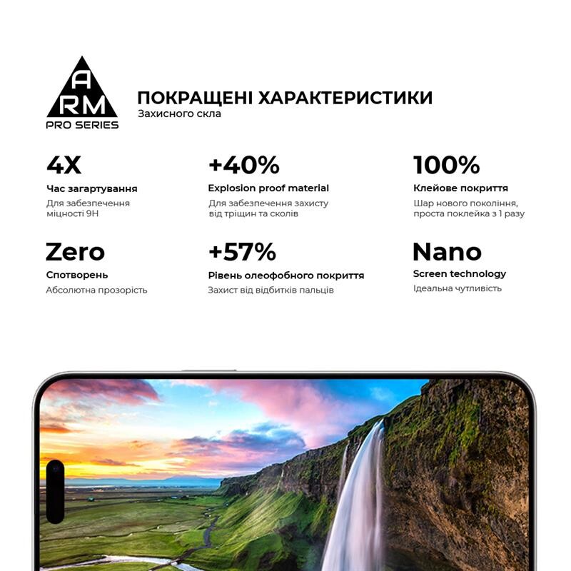 Защитное стекло Armorstandart Pro для Apple iPhone 15 Pro Max, Black, 0.3mm (ARM71485)