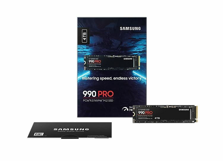 Накопичувач SSD  4ТB Samsung 990 PRO M.2 2280 PCIe 4.0 x4 NVMe V-NAND TLC (MZ-V9P4T0BW)