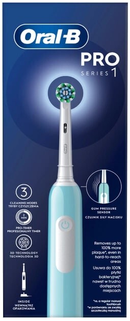 Зубная электрощетка Braun Oral-B Pro1 D305.513.3 CrossAction Caribbean Blue