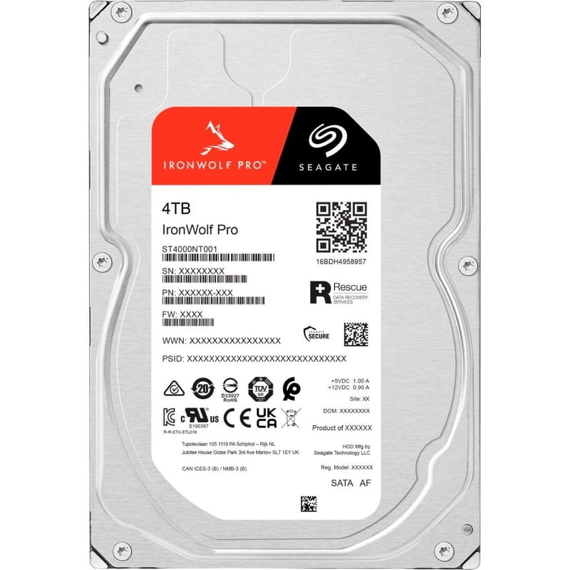 Накопичувач HDD SATA 4.0TB Seagate IronWolf Pro 7200rpm 256MB (ST4000NT001)